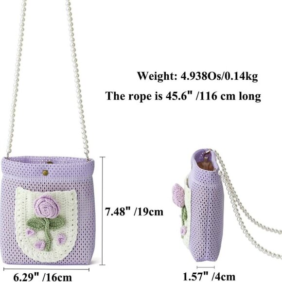 Crossbody Bag for Women & Girls - Small Mesh Purse Wallet with Original Design, - Picture 2 of 9